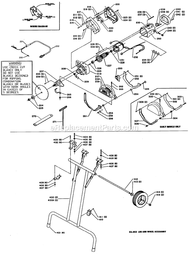 Porter Cable 33-053 (Type 1) Leg Set Power Tool Page A Diagram